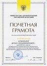 Почетная грамота Министерства здравоохранения Российской Федерации (2016 г.) — Дубинкин Игорь Владимирович